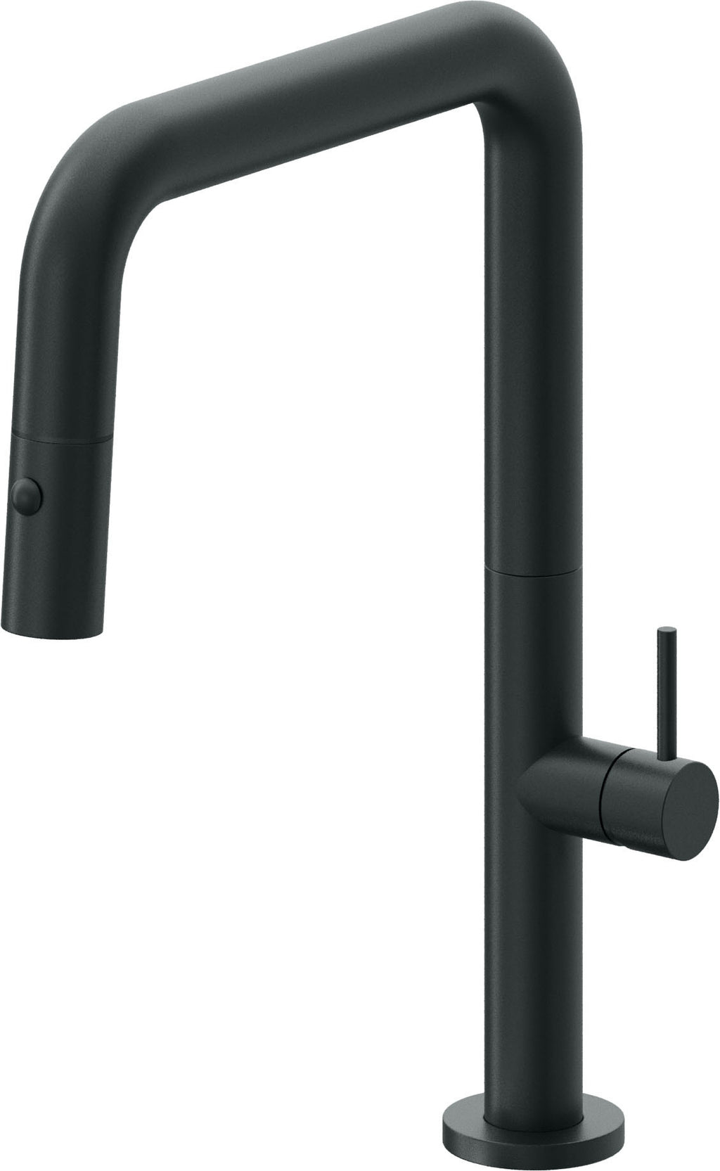 California Faucets Poetto Llave de Cocina Extraible Contemporanea con Rociador de Boton - Pico Cuadruple - Carbón