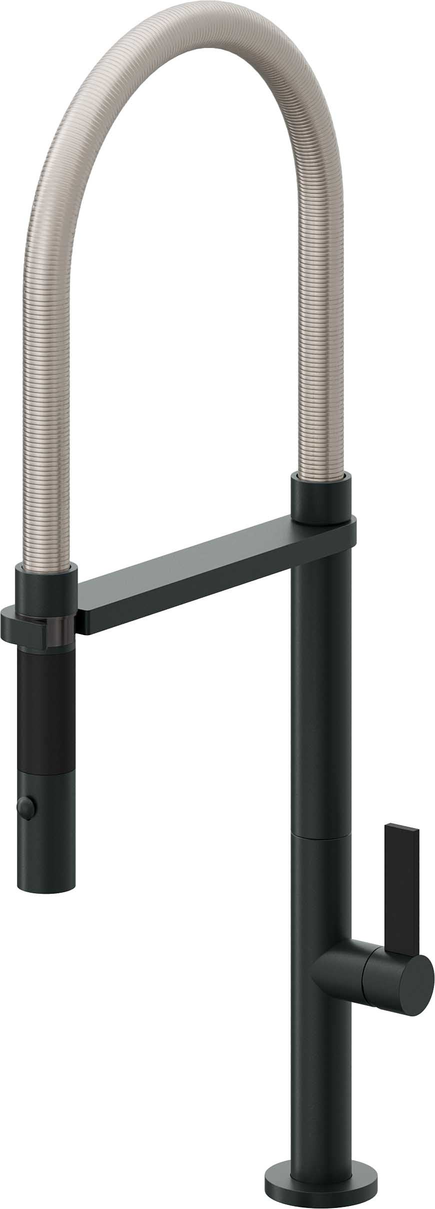 California Faucets Poetto Llave de Cocina Culinaria de Extraccion Contemporanea con Rociador de Boton - Carbón