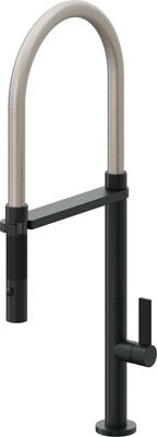 California Faucets Poetto Llave de Cocina Culinaria de Extraccion Contemporanea con Rociador de Boton - Carbón