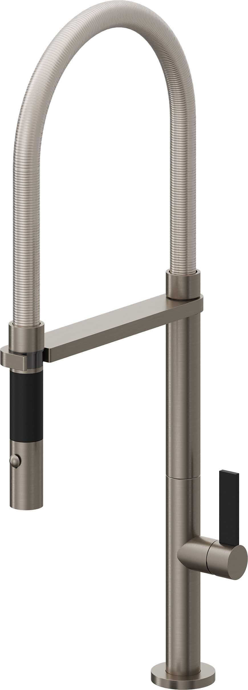 California Faucets Poetto Llave de Cocina Culinaria de Extraccion Contemporanea con Rociador de Boton - Grafito
