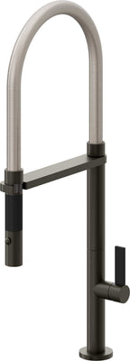 California Faucets Poetto Llave de Cocina Culinaria de Extraccion Contemporanea con Rociador de Boton - Bronce Oscuro