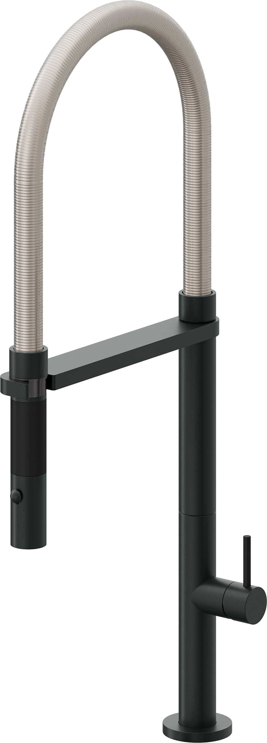 California Faucets Poetto Llave de Cocina Culinaria de Extraccion Contemporanea con Rociador de Boton - Carbón