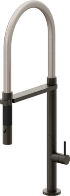 California Faucets Poetto Llave de Cocina Culinaria de Extraccion Contemporanea con Rociador de Boton - Bronce Oscuro