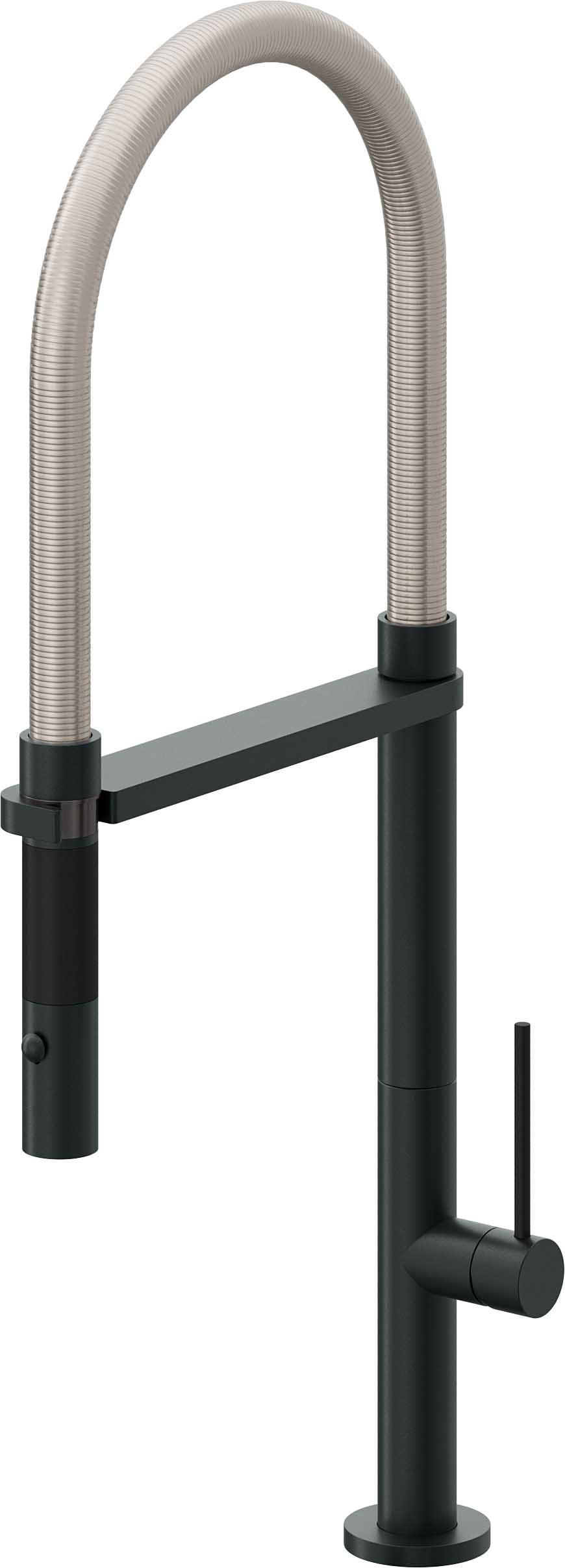 California Faucets Poetto Llave de Cocina Culinaria de Extraccion Contemporanea con Rociador de Boton - Carbón