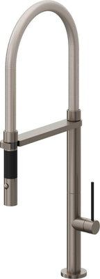 California Faucets Poetto Llave de Cocina Culinaria de Extraccion Contemporanea con Rociador de Boton - Grafito