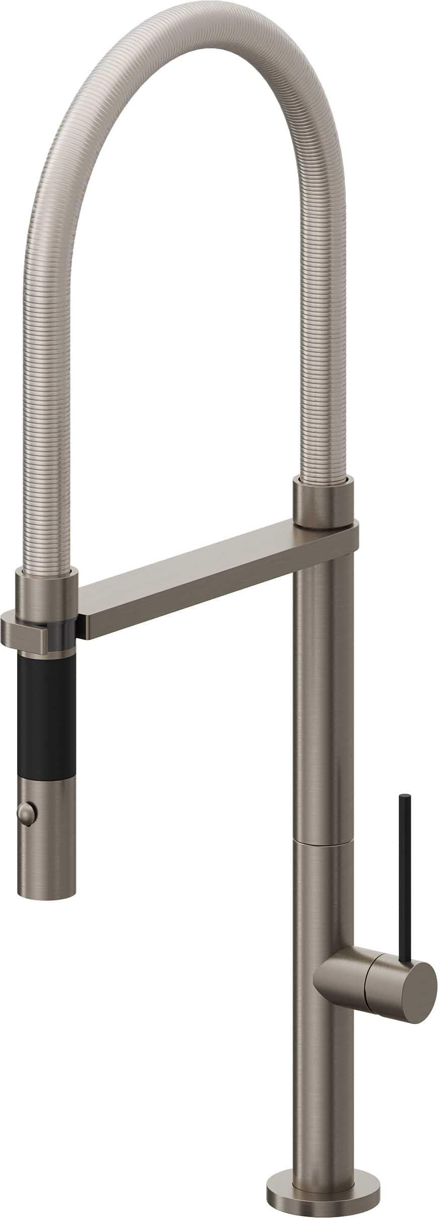 California Faucets Poetto Llave de Cocina Culinaria de Extraccion Contemporanea con Rociador de Boton - Grafito