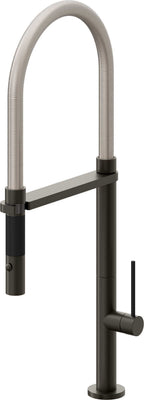 California Faucets Poetto Llave de Cocina Culinaria de Extraccion Contemporanea con Rociador de Boton - Bronce Oscuro