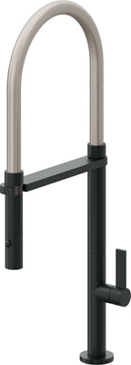 California Faucets Poetto Llave de Cocina Culinaria de Extraccion Contemporanea con Rociador de Boton - Carbón
