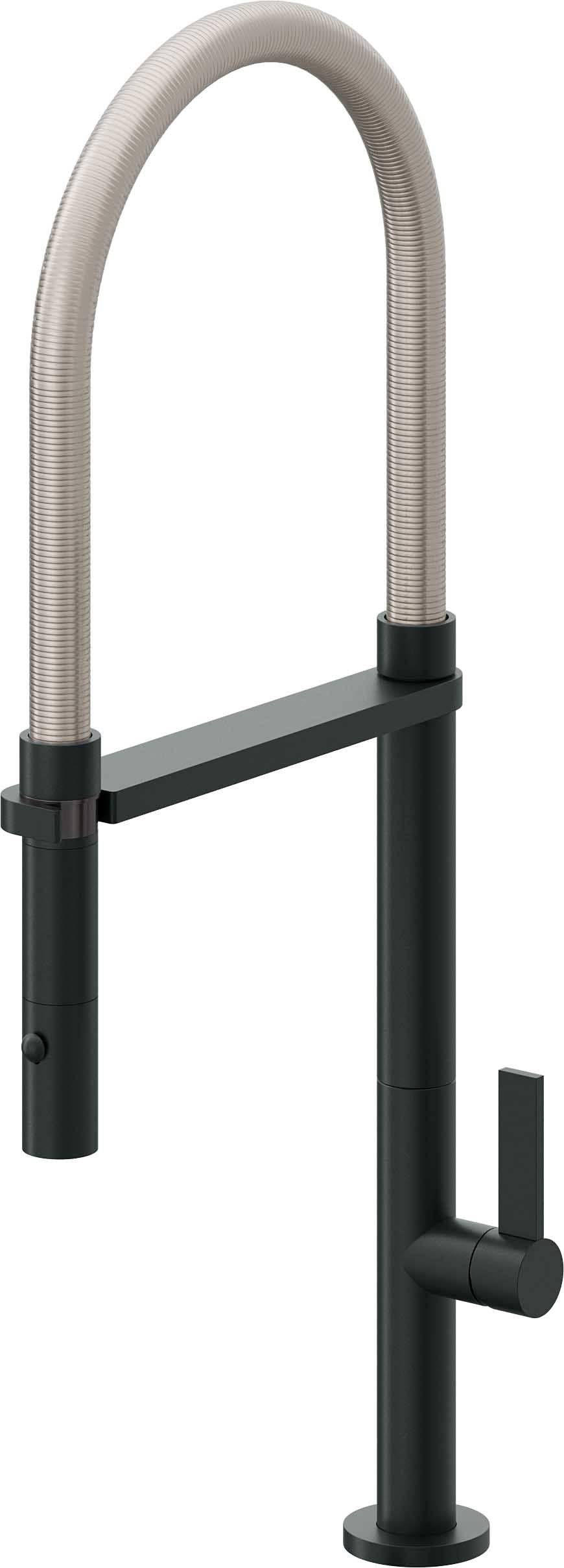 California Faucets Poetto Llave de Cocina Culinaria de Extraccion Contemporanea con Rociador de Boton - Carbón