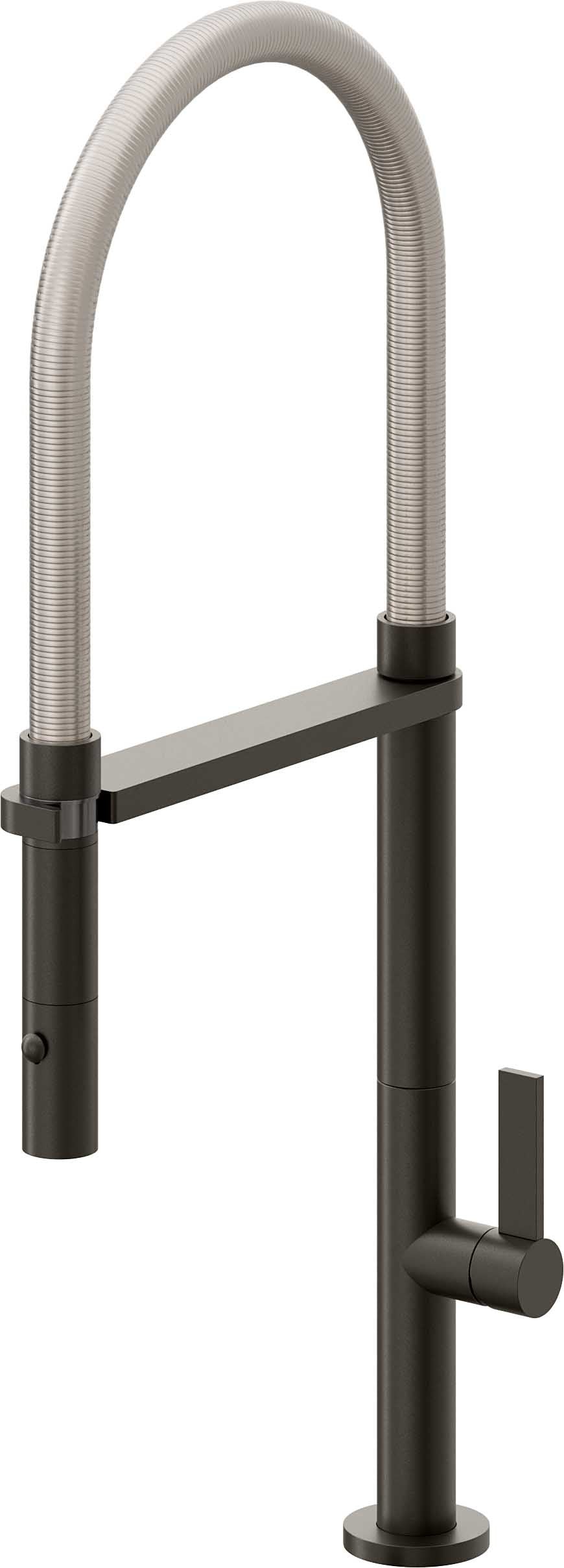California Faucets Poetto Llave de Cocina Culinaria de Extraccion Contemporanea con Rociador de Boton - Bronce Oscuro