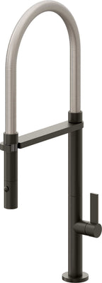 California Faucets Poetto Llave de Cocina Culinaria de Extraccion Contemporanea con Rociador de Boton - Bronce Oscuro
