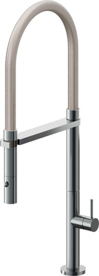 California Faucets Poetto Llave de Cocina Culinaria de Extraccion Contemporanea con Rociador de Boton - Níquel Negro