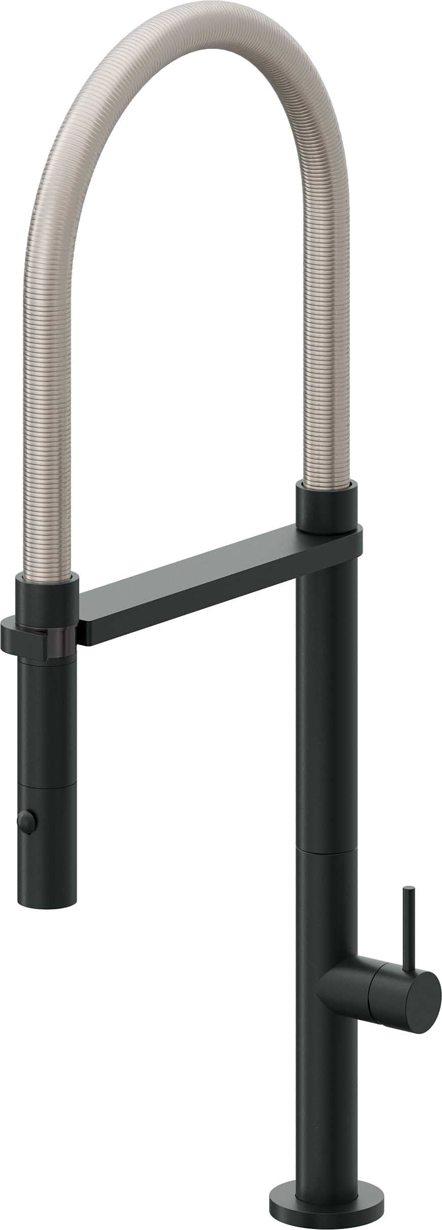 California Faucets Poetto Llave de Cocina Culinaria de Extraccion Contemporanea con Rociador de Boton - Carbón