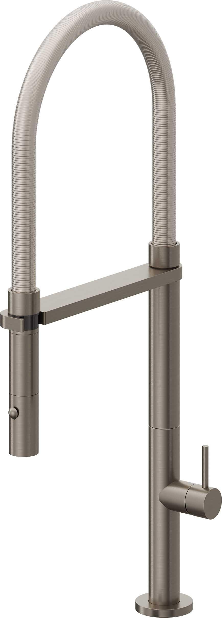 California Faucets Poetto Llave de Cocina Culinaria de Extraccion Contemporanea con Rociador de Boton - Grafito