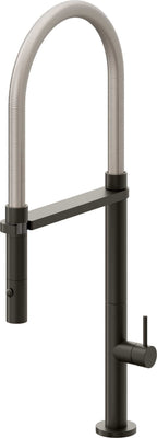 California Faucets Poetto Llave de Cocina Culinaria de Extraccion Contemporanea con Rociador de Boton - Bronce Oscuro