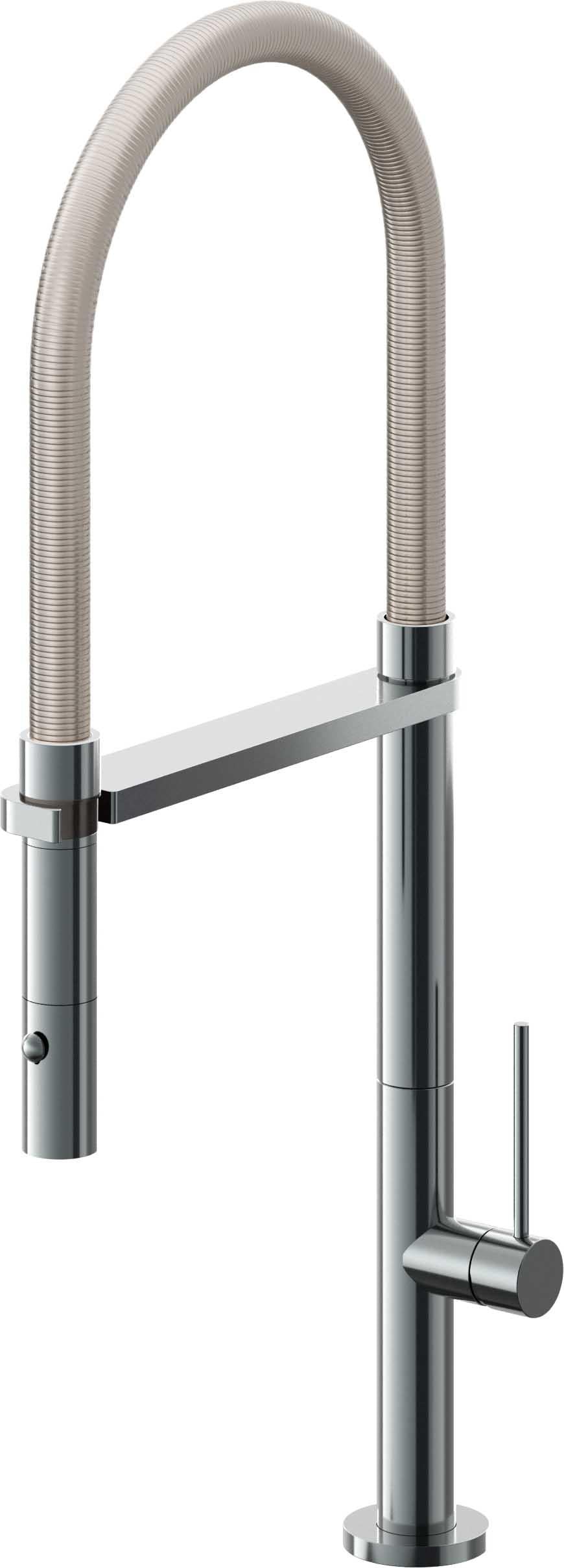 California Faucets Poetto Llave de Cocina Culinaria de Extraccion Contemporanea con Rociador de Boton - Níquel Negro