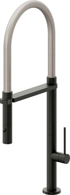 California Faucets Poetto Llave de Cocina Culinaria de Extraccion Contemporanea con Rociador de Boton - Bronce Bella Terra