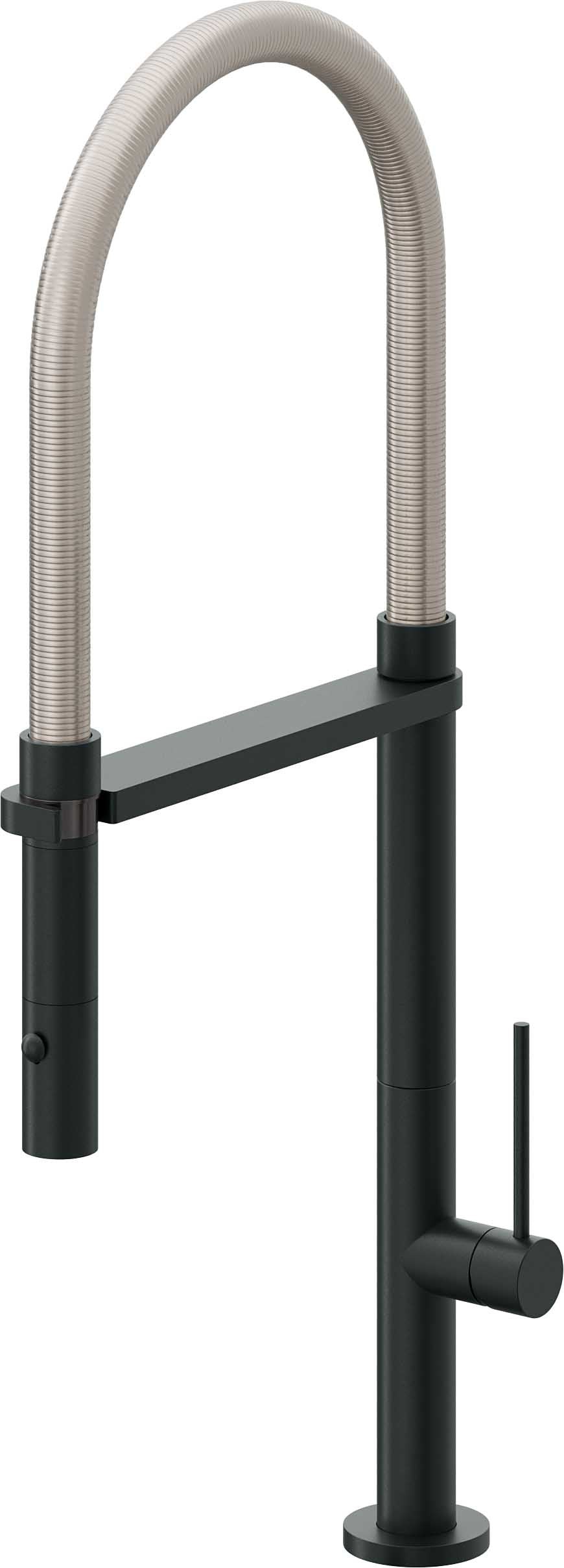 California Faucets Poetto Llave de Cocina Culinaria de Extraccion Contemporanea con Rociador de Boton - Carbón