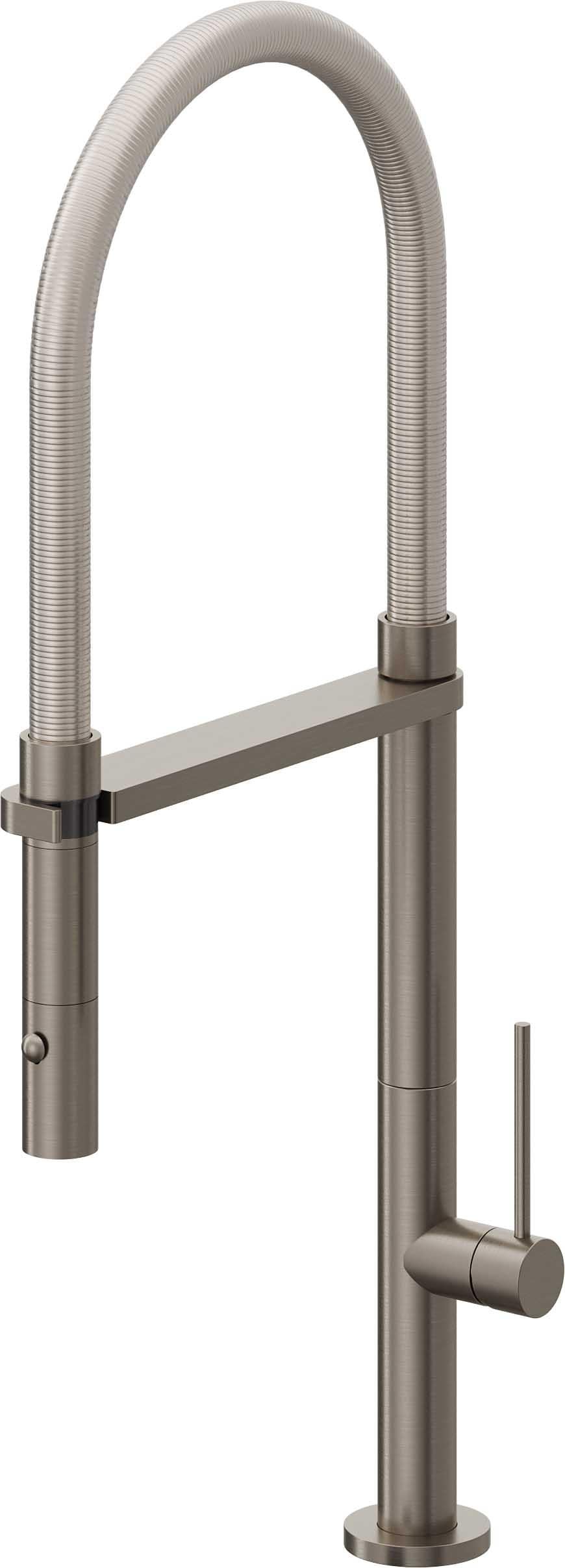 California Faucets Poetto Llave de Cocina Culinaria de Extraccion Contemporanea con Rociador de Boton - Grafito