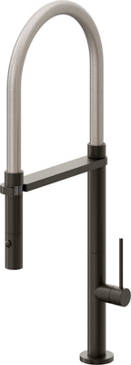 California Faucets Poetto Llave de Cocina Culinaria de Extraccion Contemporanea con Rociador de Boton - Bronce Oscuro