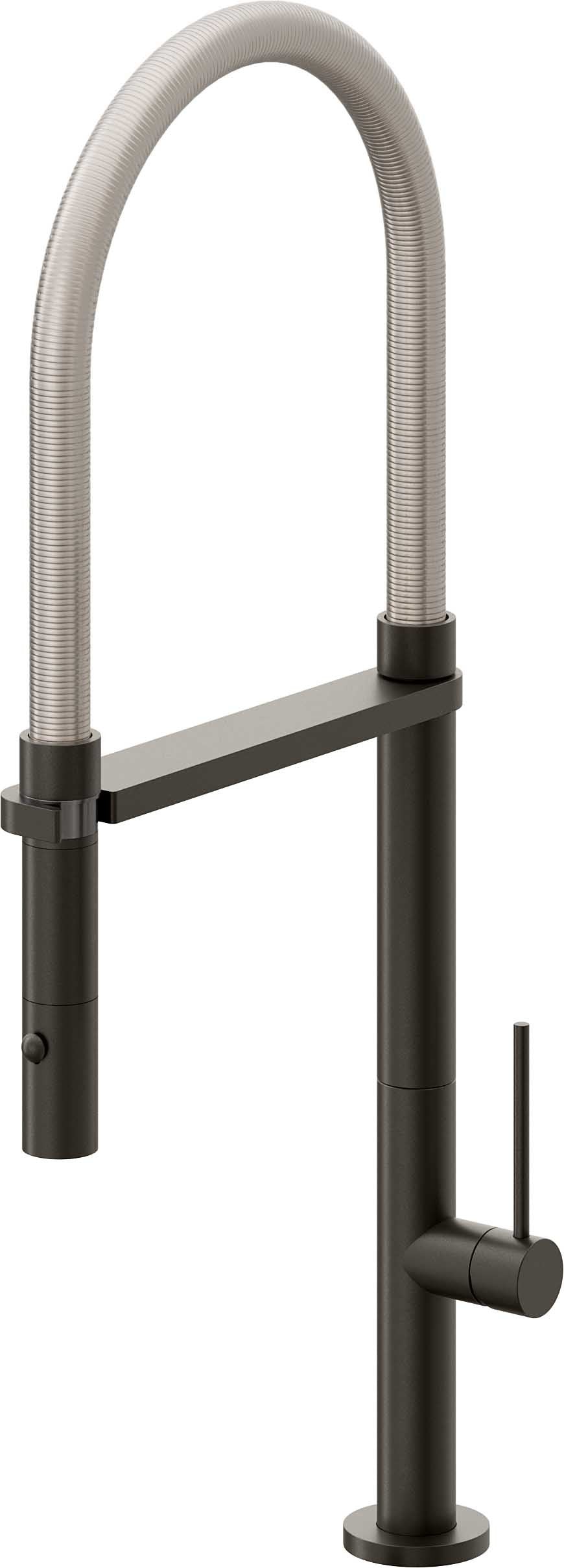 California Faucets Poetto Llave de Cocina Culinaria de Extraccion Contemporanea con Rociador de Boton - Bronce Oscuro