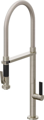California Faucets Poetto Llave de Cocina Culinaria de Extraccion Contemporanea con Rociador de Apretar - Níquel Bruñido