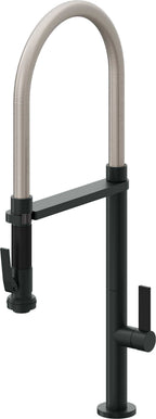 California Faucets Poetto Llave de Cocina Culinaria de Extraccion Contemporanea con Rociador de Apretar - Carbón