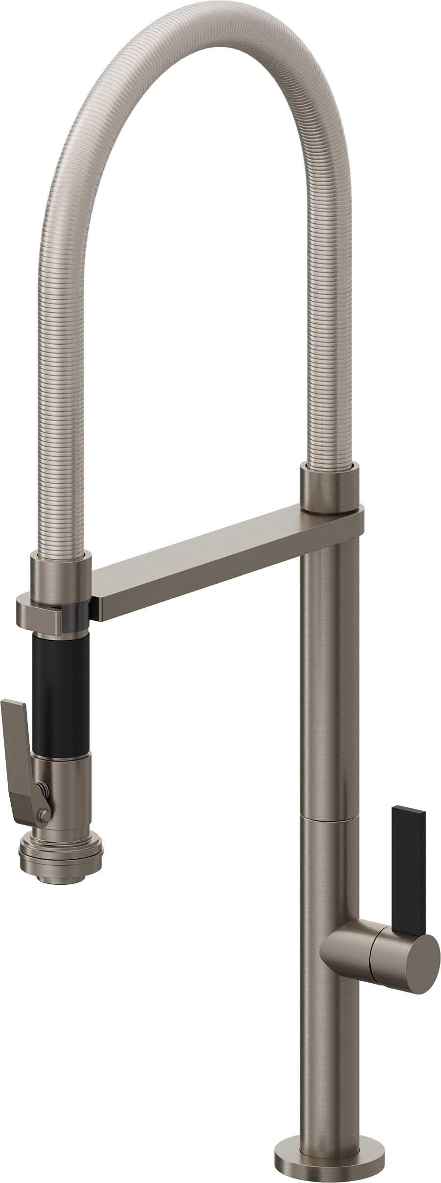 California Faucets Poetto Llave de Cocina Culinaria de Extraccion Contemporanea con Rociador de Apretar - Grafito