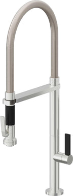 California Faucets Poetto Llave de Cocina Culinaria de Extraccion Contemporanea con Rociador de Apretar - Cromo Pulido