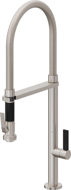 California Faucets Poetto Llave de Cocina Culinaria de Extraccion Contemporanea con Rociador de Apretar - Acero Inoxidable Ultra