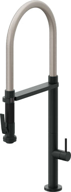 California Faucets Poetto Llave de Cocina Culinaria de Extraccion Contemporanea con Rociador de Apretar - Carbón
