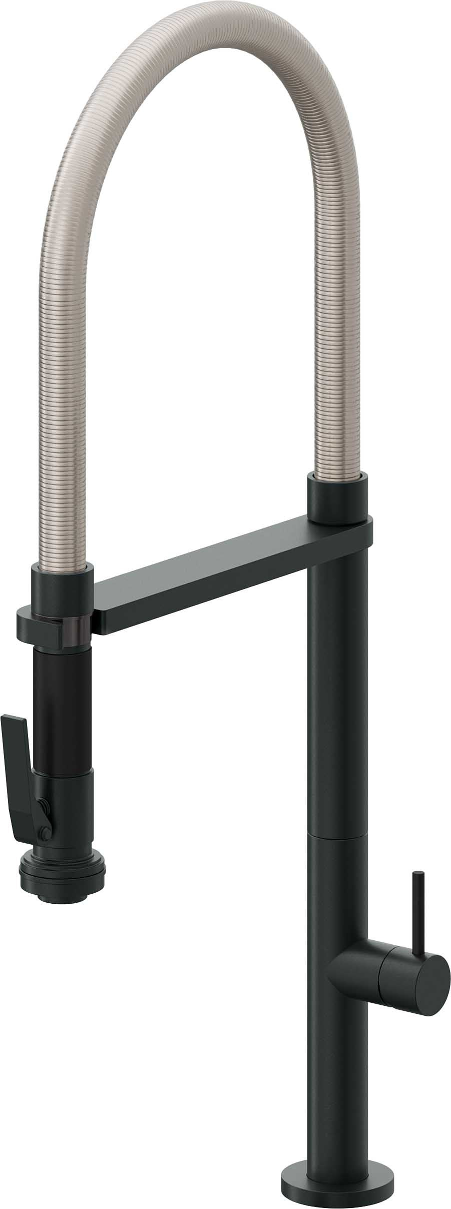California Faucets Poetto Llave de Cocina Culinaria de Extraccion Contemporanea con Rociador de Apretar - Carbón