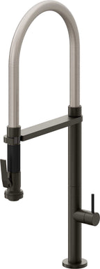 California Faucets Poetto Llave de Cocina Culinaria de Extraccion Contemporanea con Rociador de Apretar - Bronce Oscuro