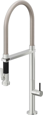 California Faucets Poetto Llave de Cocina Culinaria de Extraccion Contemporanea con Rociador de Apretar - Cromo Pulido