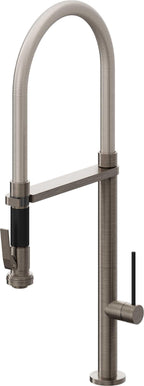 California Faucets Poetto Llave de Cocina Culinaria de Extraccion Contemporanea con Rociador de Apretar - Níquel Antiguo Mate