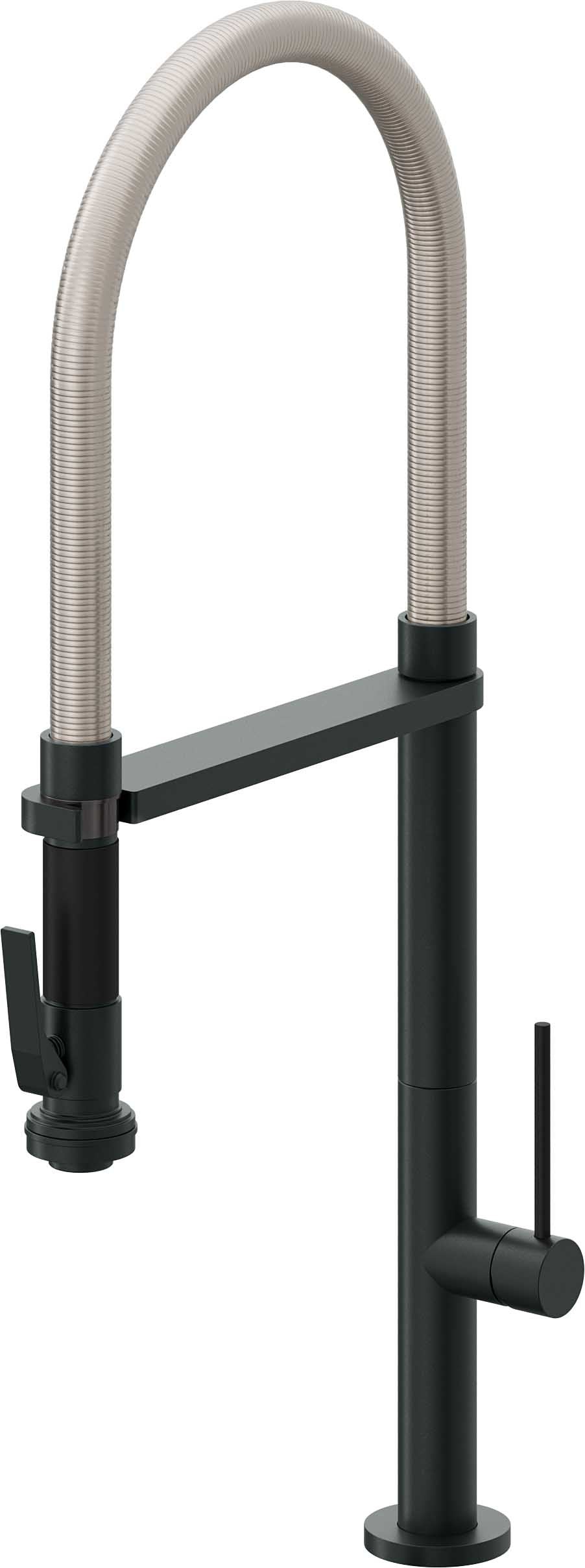 California Faucets Poetto Llave de Cocina Culinaria de Extraccion Contemporanea con Rociador de Apretar - Carbón