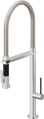 California Faucets Poetto Llave de Cocina Culinaria de Extraccion Contemporanea con Rociador de Apretar - Cromo Pulido