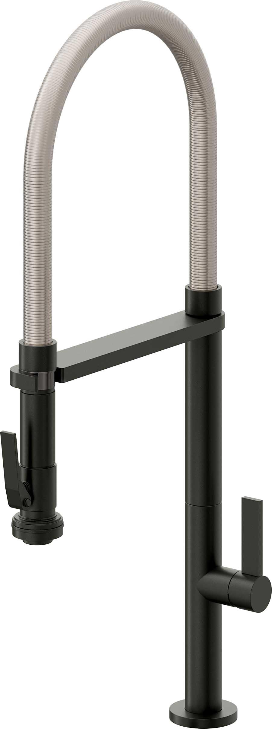 California Faucets Poetto Llave de Cocina Culinaria de Extraccion Contemporanea con Rociador de Apretar - Bronce Bella Terra