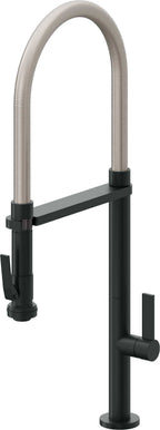 California Faucets Poetto Llave de Cocina Culinaria de Extraccion Contemporanea con Rociador de Apretar - Carbón