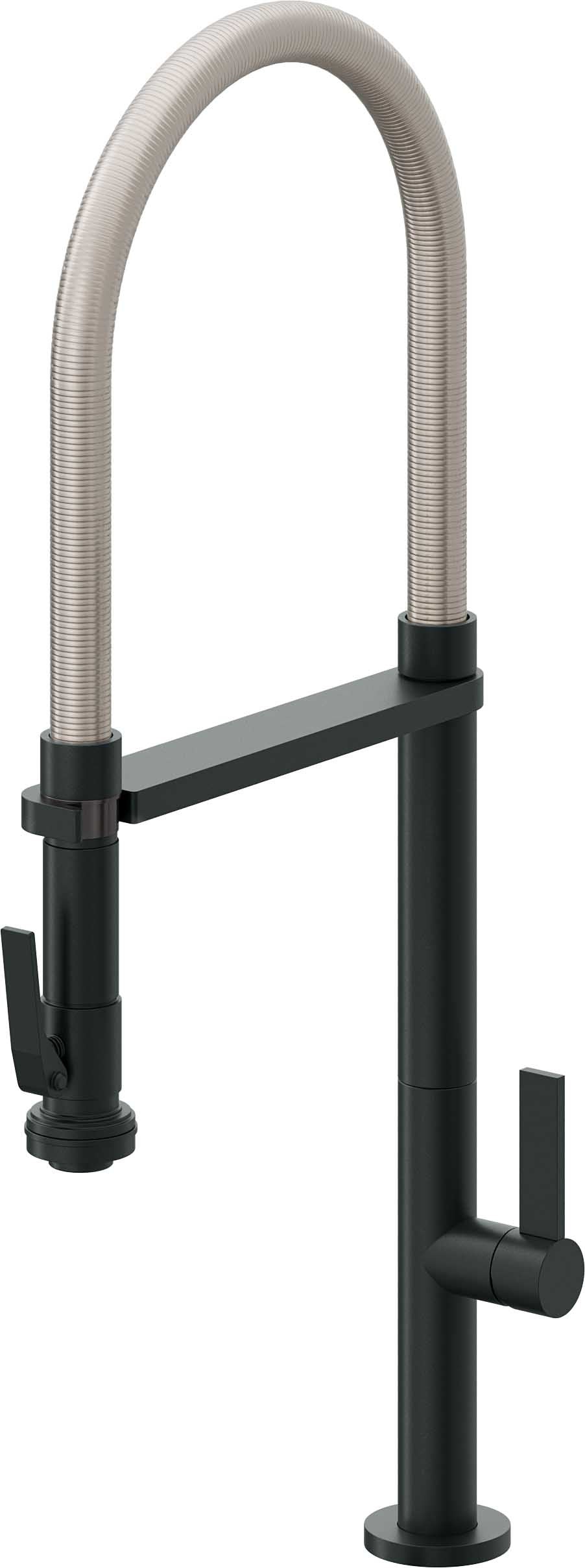 California Faucets Poetto Llave de Cocina Culinaria de Extraccion Contemporanea con Rociador de Apretar - Carbón