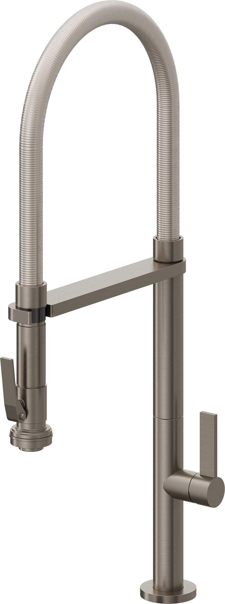 California Faucets Poetto Llave de Cocina Culinaria de Extraccion Contemporanea con Rociador de Apretar - Grafito