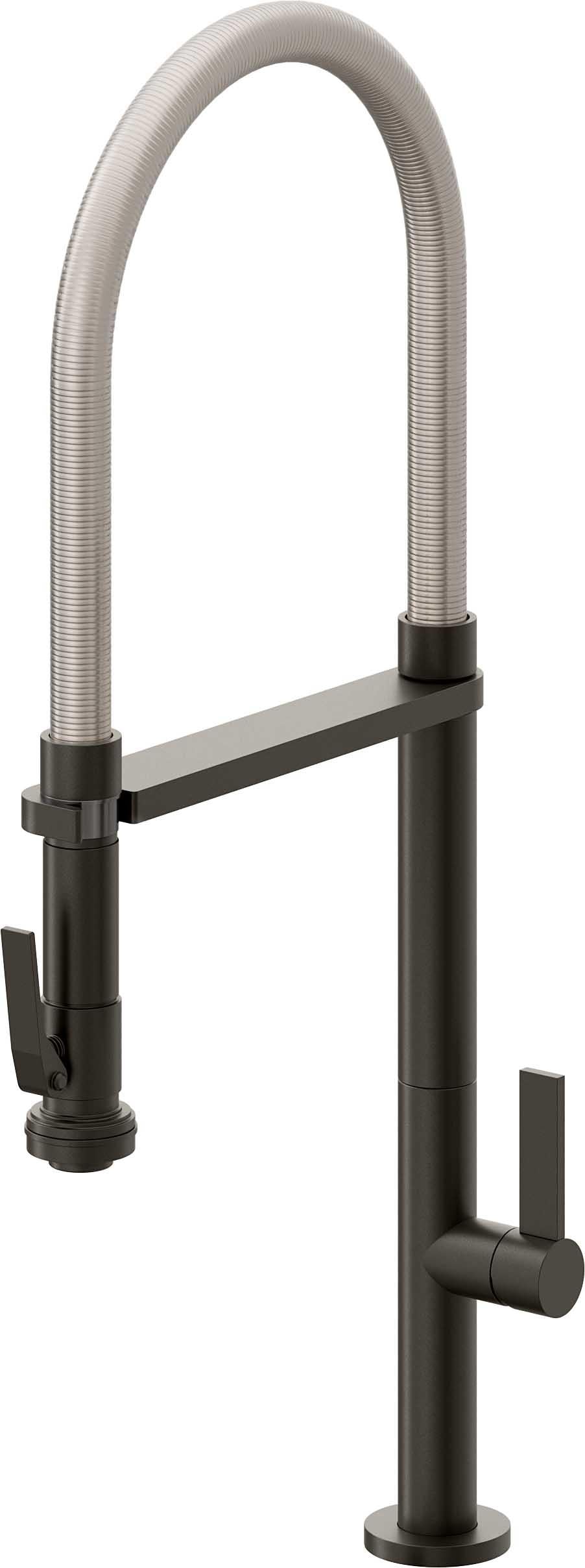 California Faucets Poetto Llave de Cocina Culinaria de Extraccion Contemporanea con Rociador de Apretar - Bronce Oscuro