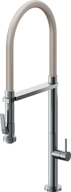 California Faucets Poetto Llave de Cocina Culinaria de Extraccion Contemporanea con Rociador de Apretar - Níquel Negro
