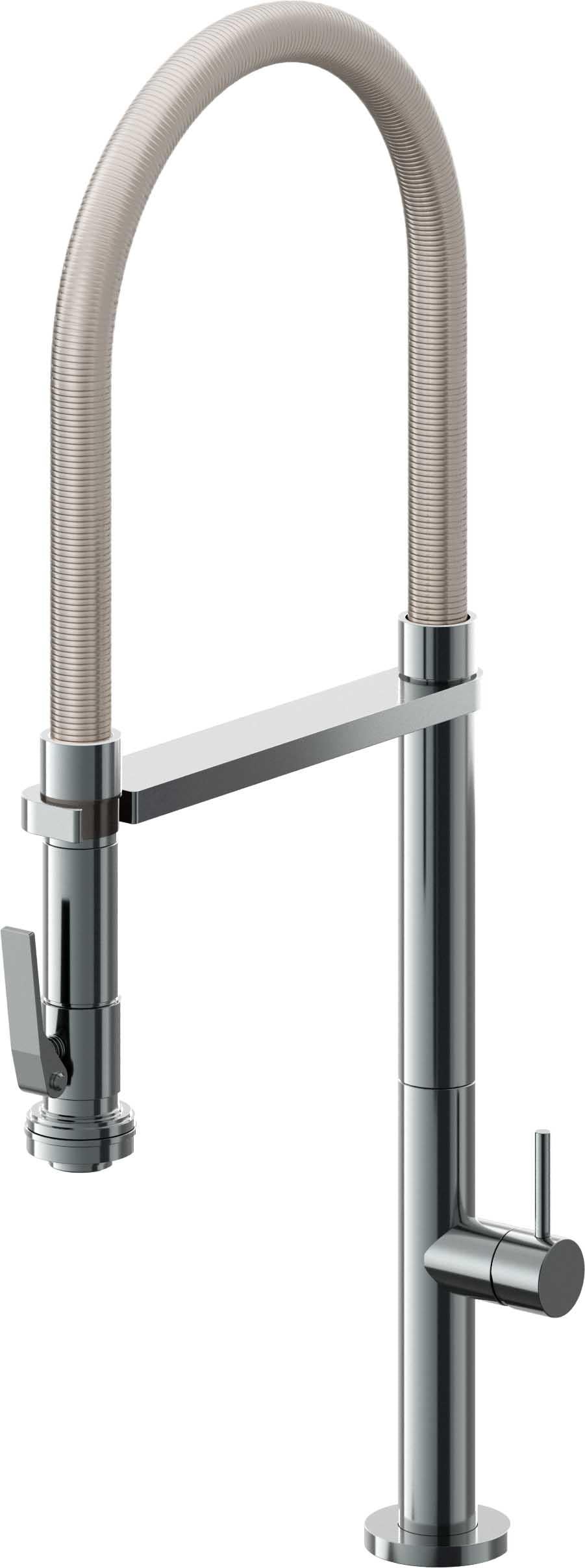 California Faucets Poetto Llave de Cocina Culinaria de Extraccion Contemporanea con Rociador de Apretar - Níquel Negro