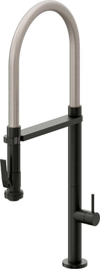 California Faucets Poetto Llave de Cocina Culinaria de Extraccion Contemporanea con Rociador de Apretar - Bronce Bella Terra