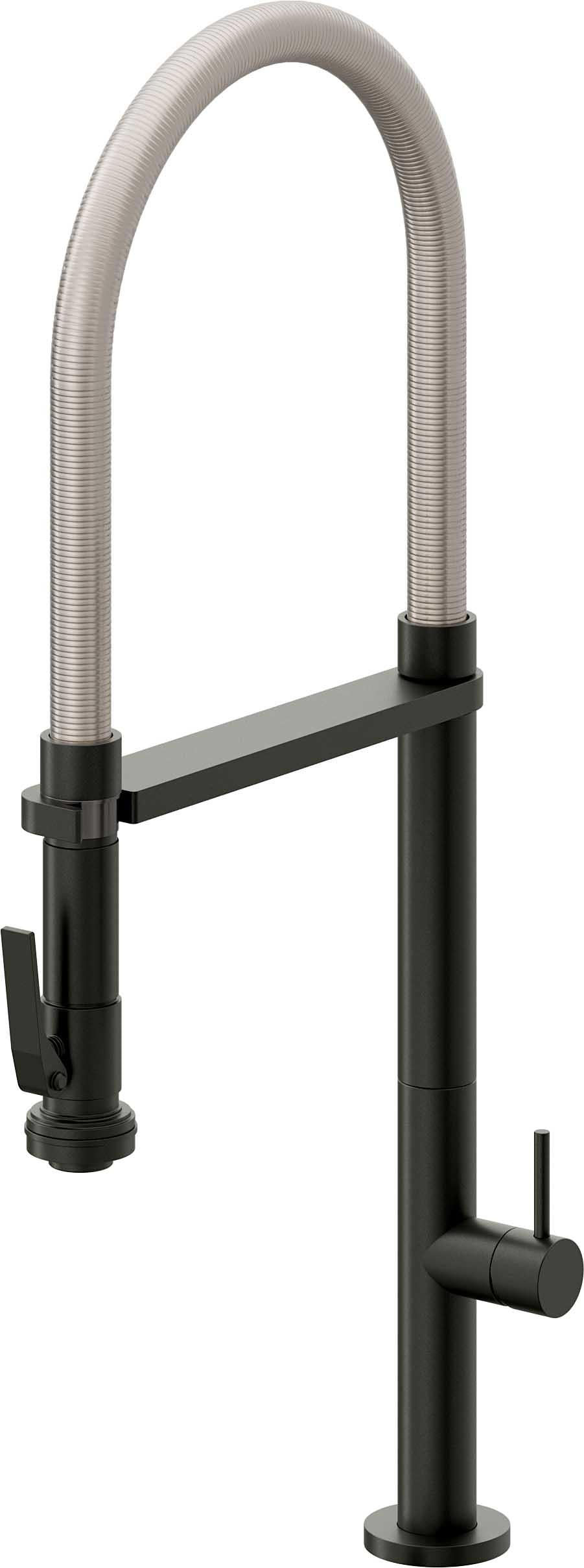 California Faucets Poetto Llave de Cocina Culinaria de Extraccion Contemporanea con Rociador de Apretar - Bronce Bella Terra