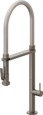 California Faucets Poetto Llave de Cocina Culinaria de Extraccion Contemporanea con Rociador de Apretar - Grafito