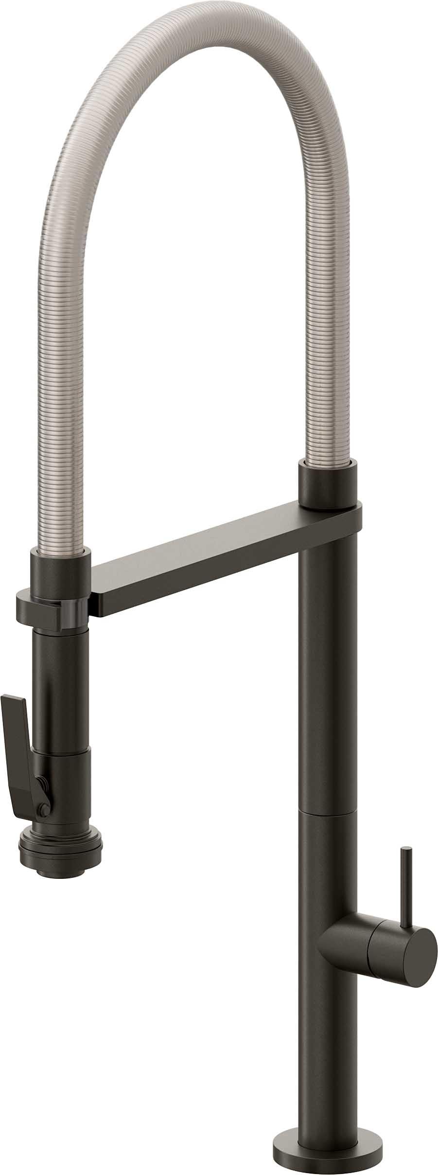 California Faucets Poetto Llave de Cocina Culinaria de Extraccion Contemporanea con Rociador de Apretar - Bronce Oscuro