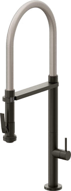 California Faucets Poetto Llave de Cocina Culinaria de Extraccion Contemporanea con Rociador de Apretar - Bronce Oscuro