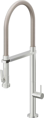 California Faucets Poetto Llave de Cocina Culinaria de Extraccion Contemporanea con Rociador de Apretar - Cromo Pulido